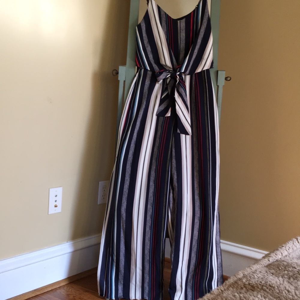 Striped romper jumpsuit